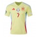 Camisa de Futebol Espanha Alvaro Morata #7 Equipamento Secundário Europeu 2024 Manga Curta